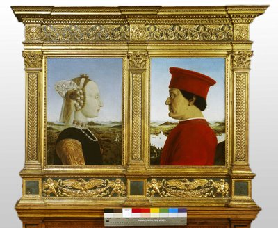 Retratos de Federico de Montefeltro, duque de Urbino (1422-1482) y Battista Sforza (1446-1472) de Piero della Francesca