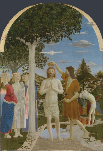 El Bautismo de Cristo, 1450s de Piero della Francesca