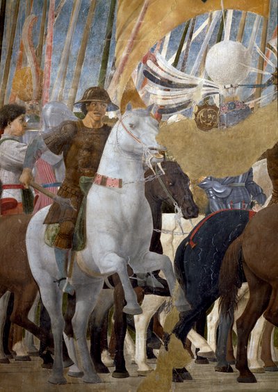 La Leyenda de la Verdadera Cruz, detalle de la Victoria de Constantino en la Batalla del Puente Milvio (detalle) de Piero della Francesca