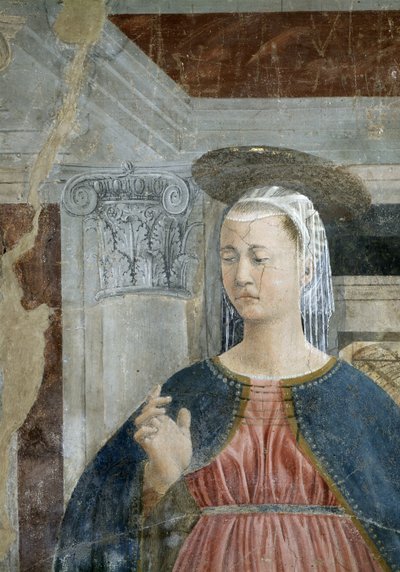 La Leyenda de la Vera Cruz, la Anunciación (detalle) de Piero della Francesca