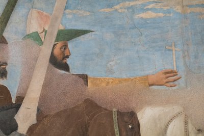 Victoria de Constantino sobre Majencio, detalle con el victorioso Constantino de Piero della Francesca