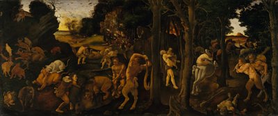 Una escena de caza, c.1494-1500 (témpera y óleo transferidos a masonita) de Piero di Cosimo
