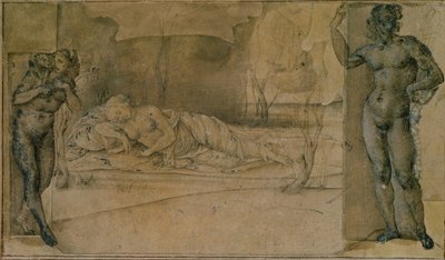 Ariadne abandonada (lápiz) de Piero di Cosimo