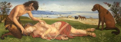 Un sátiro lamenta una ninfa. Hacia 1495 de Piero di Cosimo