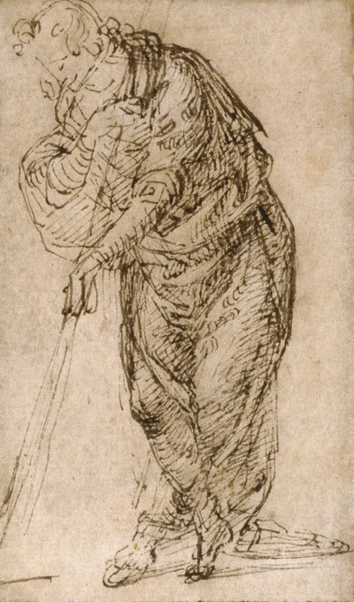Figura de pie apoyada en un bastón, c.1510 de Piero di Cosimo