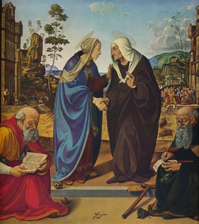 La Visitación con los Santos Nicolás y Antonio Abad, c. 1489-1490 de Piero di Cosimo