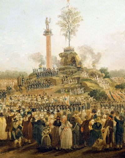 (detalle) del Festival del Ser Supremo en el Campo de Marte, 8 de junio de Pierre Antoine Demachy