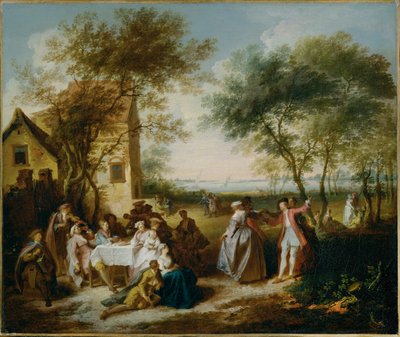 Fete champetre - Fiesta campestre ... (pintura sobre lienzo) de Pierre-Antoine Quillard