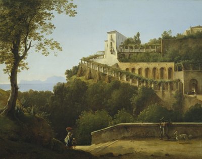 Un convento cerca de Nápoles, con vista de Capri de Pierre Athanase Chauvin