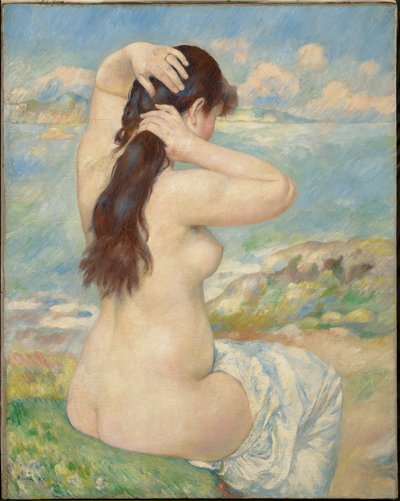 Una bañista que se arregla el pelo de Pierre-Auguste Renoir