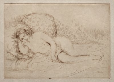 Mujer desnuda acostada de Pierre-Auguste Renoir