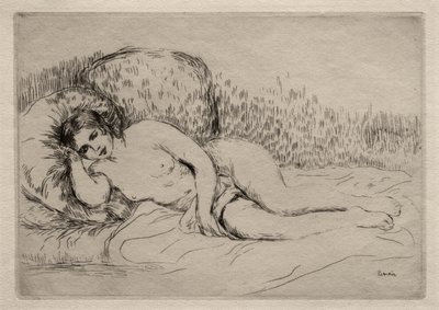 Mujer desnuda reclinada de Pierre-Auguste Renoir