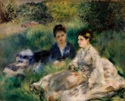 Sobre la Hierba (Mujeres jóvenes sentadas en la hierba) de Pierre-Auguste Renoir
