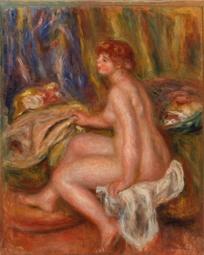 Desnudo femenino sentado, vista de perfil de Pierre-Auguste Renoir