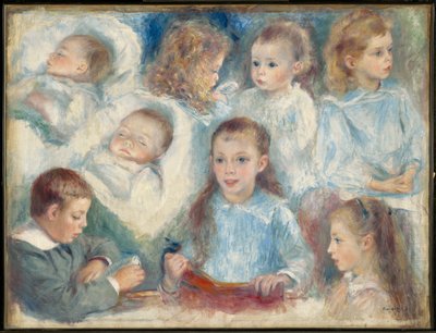 Estudios de cabezas (Los niños Berard) de Pierre-Auguste Renoir