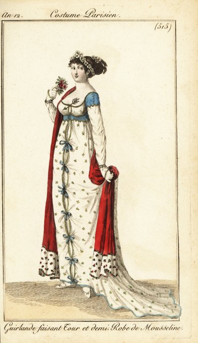 Mujer con el pelo atado con una guirnalda, París de Pierre Charles Baquoy