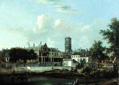 Vista del Escalda y la Catedral de San Bavón, Gante de Pierre François De Noter