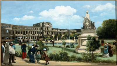 Las ruinas del Palacio de las Tullerías, tras el incendio de 1871, hacia 1880 (óleo sobre madera) de Pierre François Marangé
