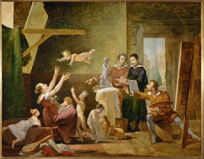 El estudio de Francesco Albani (pintura sobre lienzo) de Pierre-Jérôme Lordon