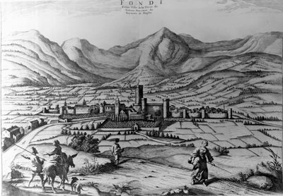 Ciudad de Fondi, grabado de Pieter Mortier (1661-1711) de Nouveau Theatre de l