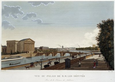 Vista del Palacio de los Diputados - París por Courvoisier de Pierre (after) Courvoisier