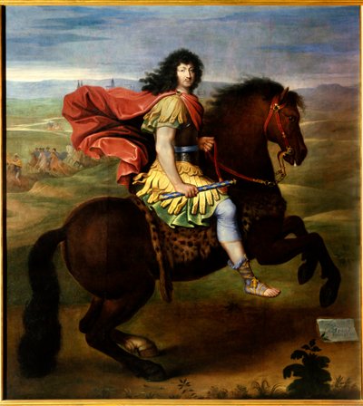 Retrato ecuestre de Luis XIV (a los 37 años) de Pierre (studio of) Mignard