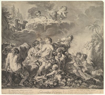 El Rapto de Europa, siglo XVIII de Pierre Alexandre Aveline