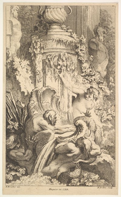 Náyades, Tritones y el Baño de Príapo de Pierre Alexandre Aveline