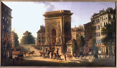 El bulevar del Temple y la Puerta Saint Denis, París, hacia 1810 (pintura) de Pierre Alexandre Pau de Saint Martin