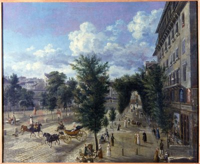 El Boulevard des Capucines y la calle inferior de la muralla de Pierre Alexandre Pau de Saint Martin