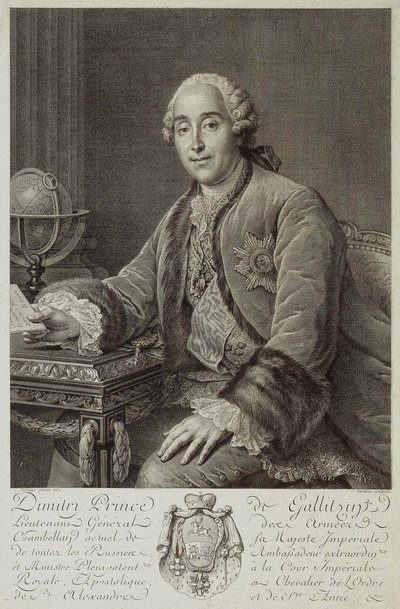 Retrato del Príncipe Dmitriy Mikhailovich Golitsyn 1721-1793 de Pierre Alexandre Tardieu