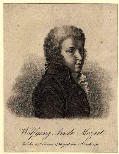 Retrato del compositor Wolfgang Amadeus Mozart de Pierre Alexandre Tardieu