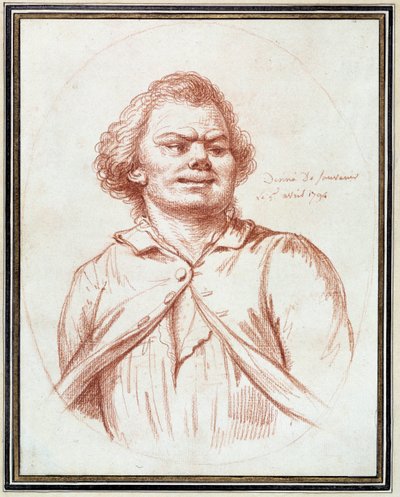Revolución Francesa: retrato de Georges Jacques Danton (1759-1794) camino al tormento. Dibujo a la sanguina atribuido a Pierre Wille (1748-1821) de Pierre Alexandre Wille