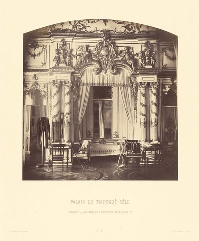 Palacio Tsárskoe-Selo, dormitorio del emperador Alejandro I de Pierre Ambrose Richebourg