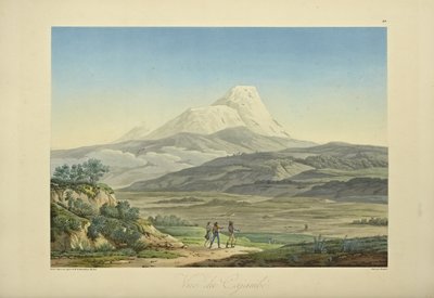 Vista de Cajambe, grabado por Bouquet, ilustración de 
