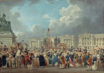Una ejecución en la Plaza de la Revolución, c. 1793 de Pierre Antoine Demachy