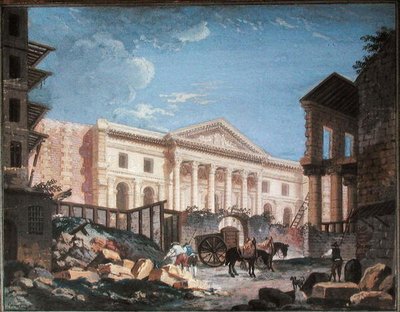 Construcción de la Academia de Cirugía, París, c.1780-89 de Pierre Antoine Demachy