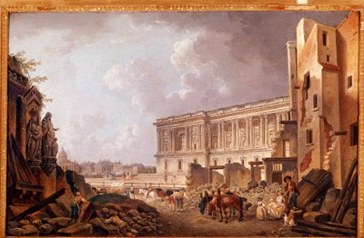 Vista fantástica de la columnata del Louvre de Pierre Antoine Demachy