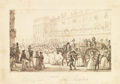 Robespierre y sus cómplices siendo llevados a su ejecución, 1794 de Pierre Antoine Demachy