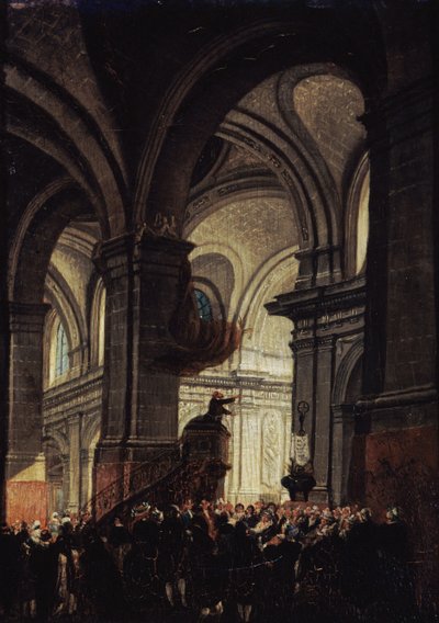 Sermón de un capuchino en la iglesia de Saint Roch de Pierre Antoine Demachy