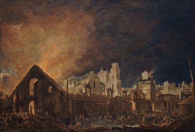 La Feria Saint-Germain después del incendio de la noche del 16 al 17 de marzo de 1762, 1762 de Pierre Antoine Demachy