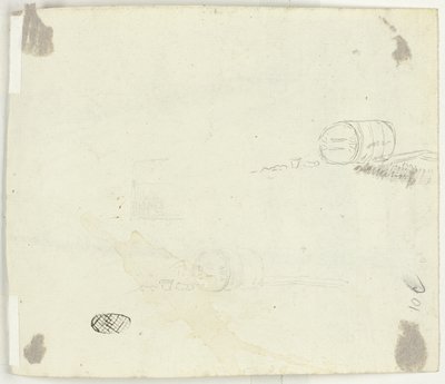 Bocetos de un barril y otros objetos de Pierre Antoine Mongin