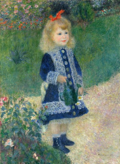 Una niña con una regadera de Pierre Auguste Renoir
