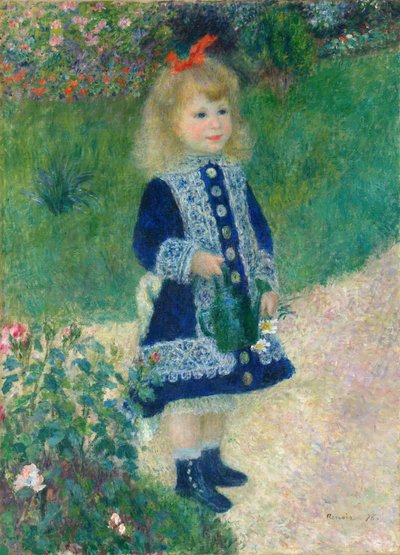 Una niña con una regadera de Pierre Auguste Renoir