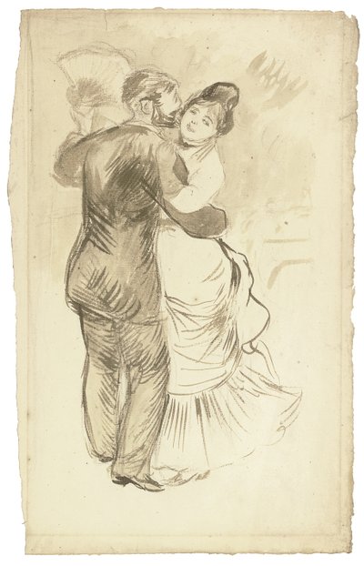 Un estudio para "Baile en el campo", 1883 de Pierre Auguste Renoir