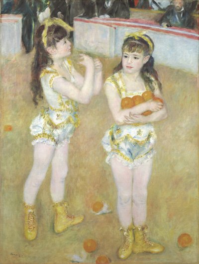 Acróbatas en el Cirque Fernando, Francisca y Angelina Wartenberg, 1879 de Pierre Auguste Renoir
