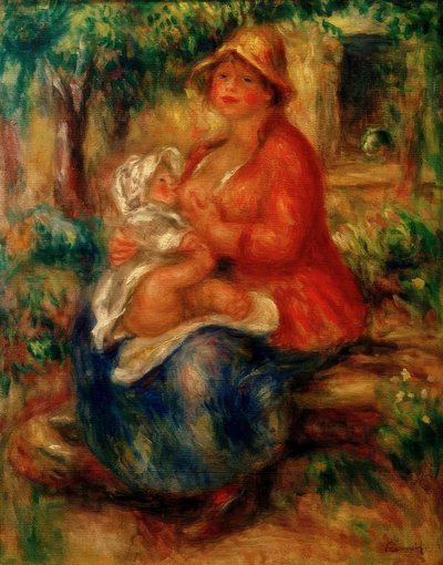 Aline Renoir amamantando a su hijo de Pierre Auguste Renoir