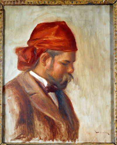 Ambroise Vollard (1868-1939) con una bufanda roja, comerciante de pinturas, por Pierre Auguste Renoir (1841-1919), circa 1899 de Pierre Auguste Renoir