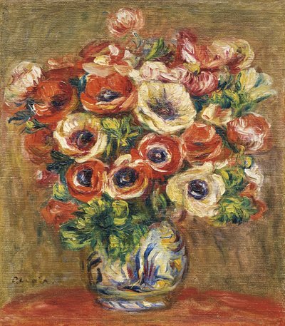 Anémonas en un jarrón, c. 1915 de Pierre Auguste Renoir
