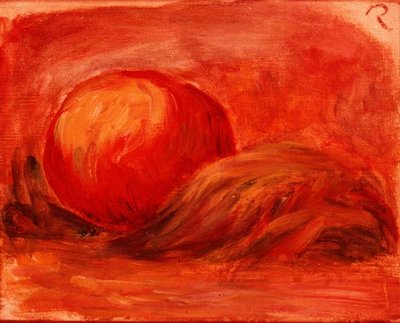 Manzana con hoja de Pierre Auguste Renoir